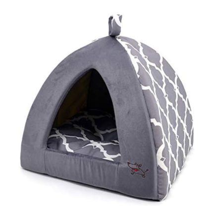 Gray Pet Tent Soft Bed for Small Dogs and Cats